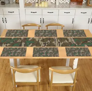Original Greenleaf Everything Bottom Lands Camo 6-Piece Placemat + Table Runner - 6-Piece Placemat + Table Runner with Camouflage Design