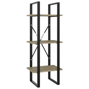 vidaXL Bookshelf, 3-Tier Book Cabinet Bookcase, Wall Bookshelf for Living Room, Freestanding Shelving Unit, Modern Style, Sonoma Oak Engineered Wood 806490