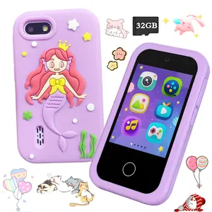 2026 Best Toddler Gift - Kids Smart Toy Phone with 32G Card, 2.8" HD Touch Dual Camera, 12 Languages Educational Games, 600mAh Long Life, Free Cartoon Silicone Case, Learning Tool