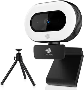 ZW560D Full HD 1080P Webcam, Plug & Play, With Tripod、Auto Focus、3-level touch Fill Light、Built-in Directional Mic, Compatible PC/Desktop/Laptop