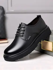 Men's Business Style Solid Color Lace Up Dress Shoes, Formal Occasion Shoes for Work Office, Fashion Shoes for Party, Daily Clothing Decor, Footwear