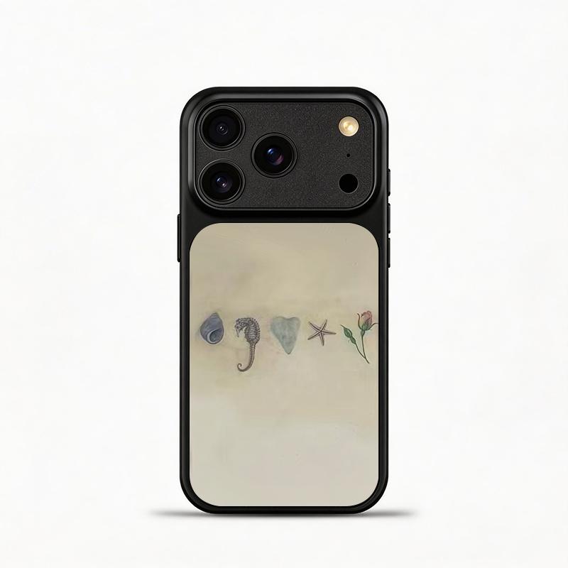 Glass Shockproof Electroplated Silver/Black Shell Heart Starfish Flower iPhone 17ProMax Cover Precise Hole Alignment For Lens Frame 15ProMax Anti-yellow | 14ProMax Anti-fall | 13ProMax Ultra-thin Design 16ProMax AirPhoneCase