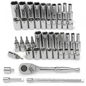 Master Mechanic 45-Piece SAE Socket Tool Set, 1/4 Inch Drive, Ratchet Wrench Kit