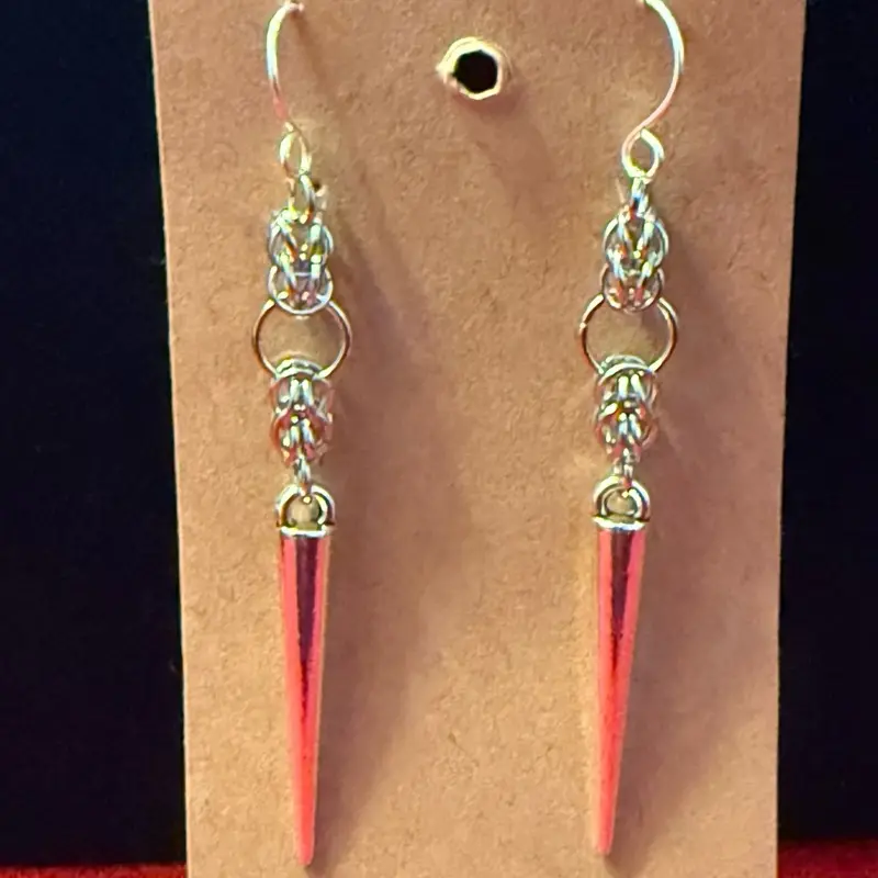 Byzantine knot chainmail earrings