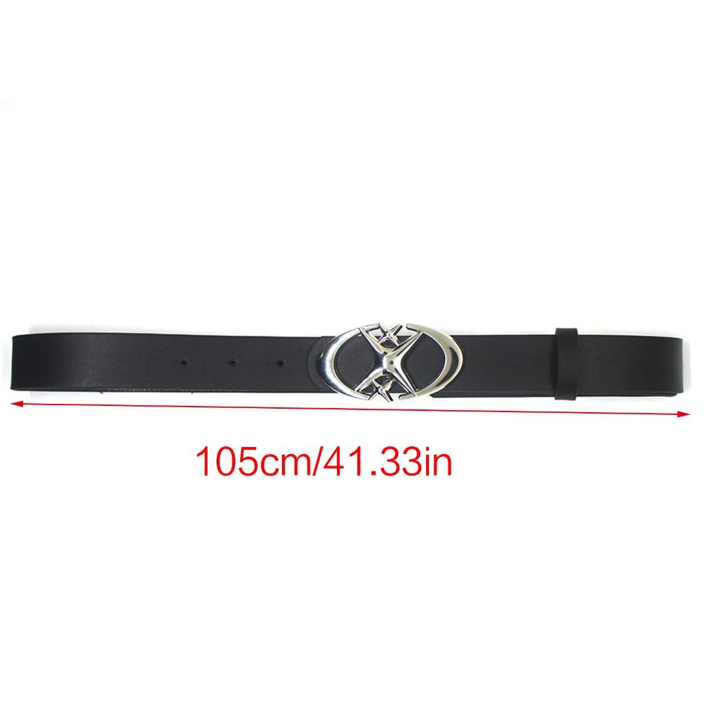 Punk Moon Star Buckle Belt Gothic Vintage Cross Metal Waistband Unisex PU