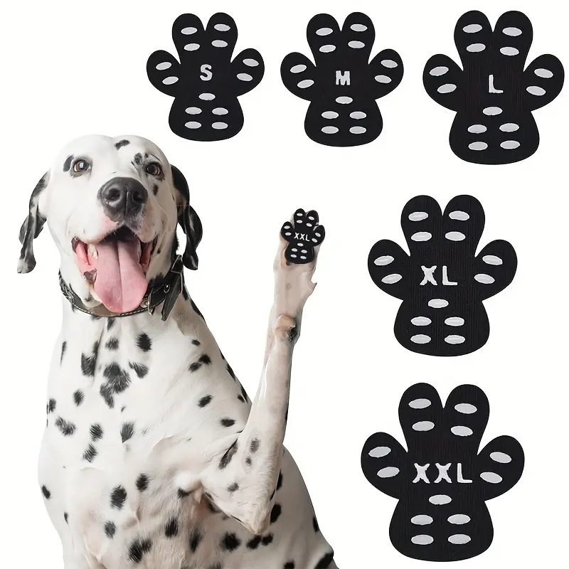 8pcs Dog Paw Protector Pads - Self-Adhesive Invisible Foot Stickers for Canines, Pet Shoes with Anti-Slip, Scratch and Scalding Protection for Indoor Activity - Available for All Dog Sizes