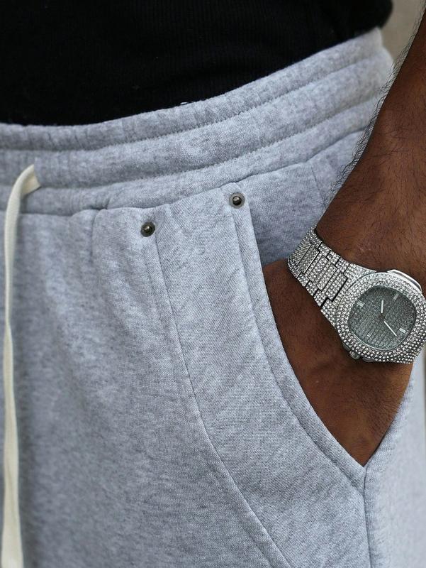 Men's Loose Casual Sports Pants, Versatile Street Style Athletic Trousers Suitable for Streetwear, Everyday Loungewear, Weekend Outings, Featuring a Relaxed Fit, Designed Specifically for Men, Gray Loose Sweatpants