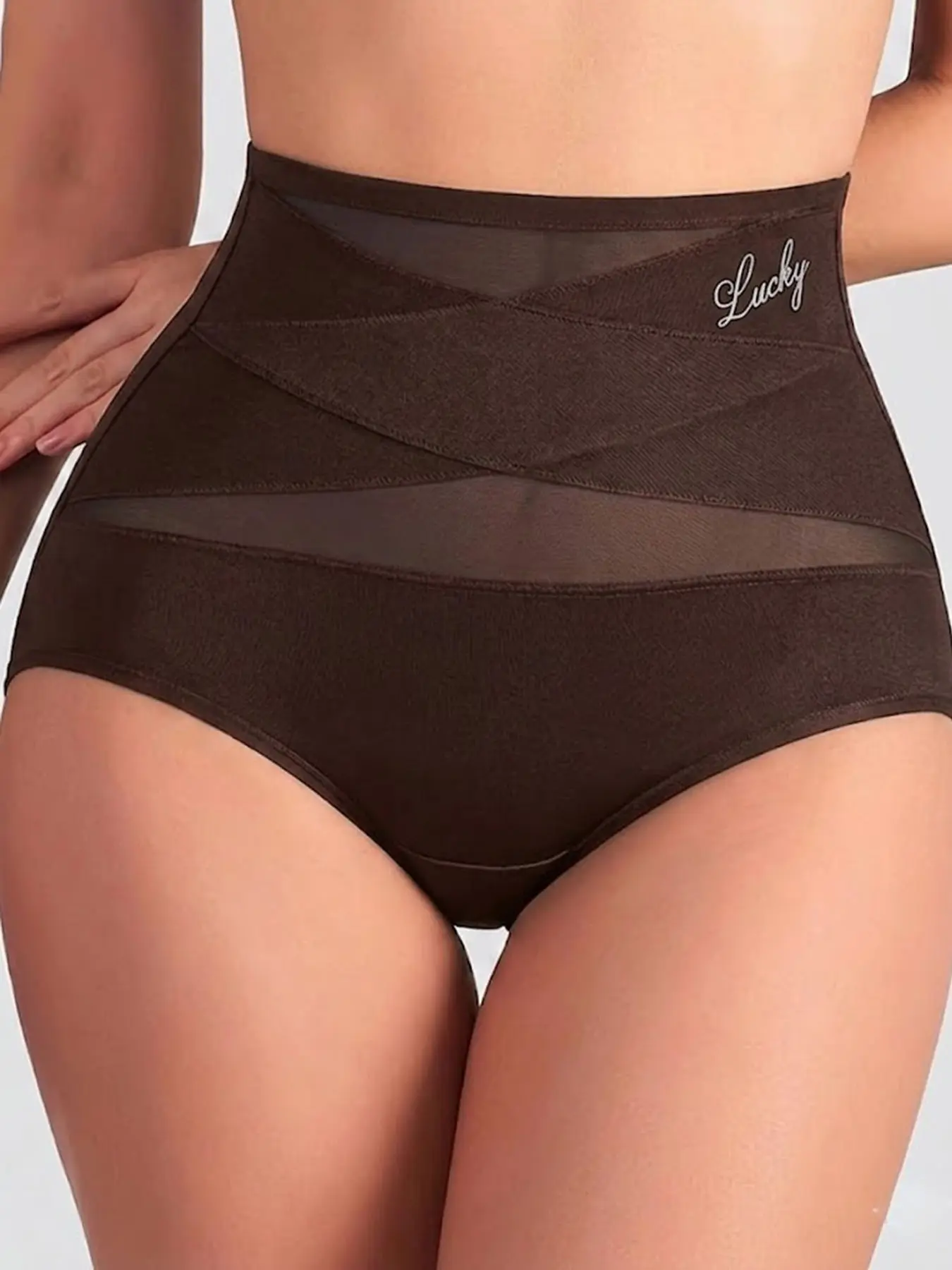 Women's underwear, high-rise shaping pants, seamless and comfortable breathable mesh splicing, hip lifting and abdomen letters, High Waisted Shapewear