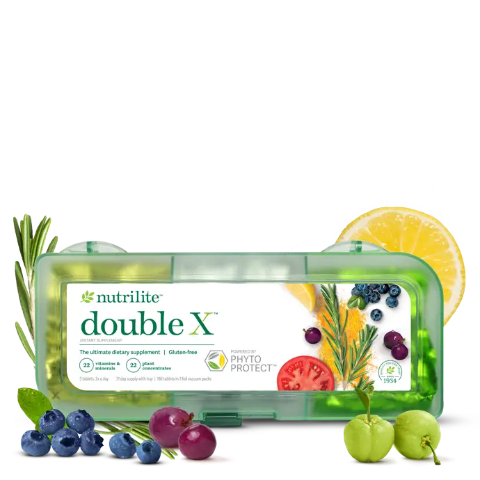 l carnitine amway Nutrilite Double X Vitamin/Mineral/Phytonutrient Supplement - 31-Day Supply  with 3-Compartment Case