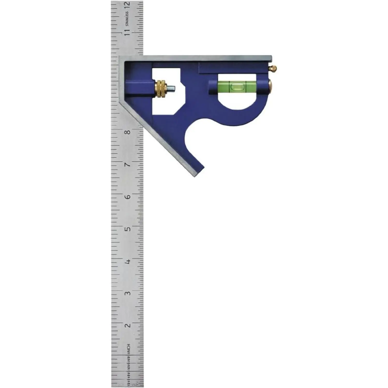 Combination Square, 12", 45-90 Degree Marking, Stainless Steel