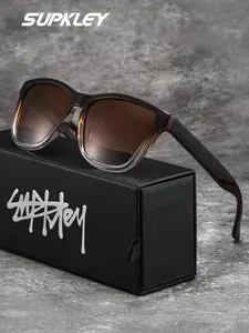 SUPKLEY Men's Polarized Sports Sunglasses Fashionable Stylish TAC Lens Material, Rectangular Frame for Driving Outdoor Activities, Reduces Glare with UV Protection, Premium Branded Gift Box Packaging