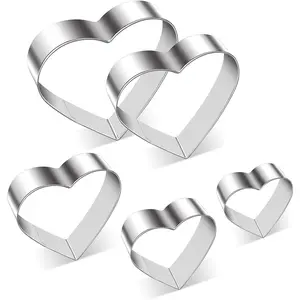 Heart-Shaped Biscuit Cutter Set - 5 Size Cookie Cutter for Valentine's Day Baking, Romantic Dessert Decoration, Anniversary Cooking & More