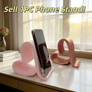 1PC 3D Printed Heart-Shaped Phone Stand, Universal Phone Holder, Cute Dorm & Office Desk Organizer, Aesthetic Mother’s Day & Back to School Gift for Her, Ideal Present for Girlfriend & Daily Use