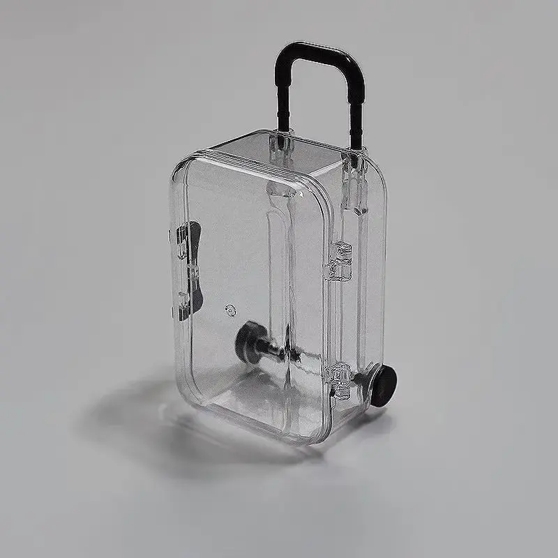 Mini Super Small Luggage Storage Box with Extendable Wheels, Transparent Jewelry Cute Box, Portable Organizer for Travel and Home Use, Durable Travel Accessory, Versatile Travel Accessory, Compact Travel Accessory, Travel Essentials