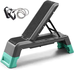 Multifunctional Aerobic Deck with Cord Workout Platform Adjustable Dumbbell Bench Weight Bench Professional Fitness Equipment for Home Gym Exercise Machine
