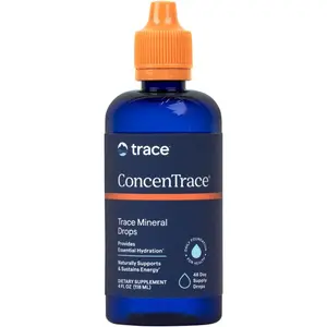 Trace Minerals ConcenTrace Trace Mineral Drops - Liquid Supplement for Bone & Joint Support - Aids Hydration & Electrolyte Restoration - Unflavored-Original, 4 fl oz (48 Servings)