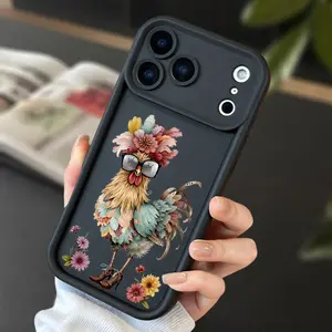 Fashion Chicken Case for iPhone 17 Air 16 16e 15 14 13 12 11 Pro Max Plus X XS Shockproof Non Slip Military Grade Protection Silicone Cover Protective Cellphone