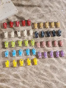 5pcs Colorful Fish Ceramic Beads DIY Jewelry Making Supplies, Handmade Bracelet Accessories, Unique Craft Kit for Creative Projects
