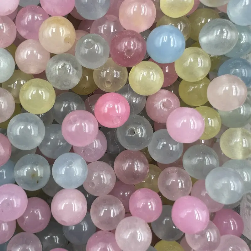 8mm Natural Crystal Beaded Beans, Jewelry Making Accessory, 20 Pieces Per Order