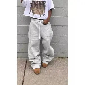 Men’s sweatpants with letter and striped print, drawstring waist, regular fit, straight leg, and pockets—casual, comfortable pants for fall and winter; men’s soft fabric bottoms with functional pockets for daily wear.