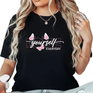 LOVE YOURSELF EVERYDAY YALEX TSHIRT UNISEX COTTON FOR MEN AND WOMEN ROUND NECK