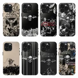 A-Avenged S-Sevenfold Phone Case, A7X Skull Bat Logo Cover, Metal Band Graphic Case for iPhone 17 16 15 14 13 12 11 Pro Max, Gift for fans
