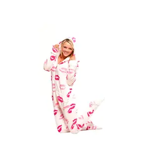 Soft Kisses Adult Footed Onesie Pajamas