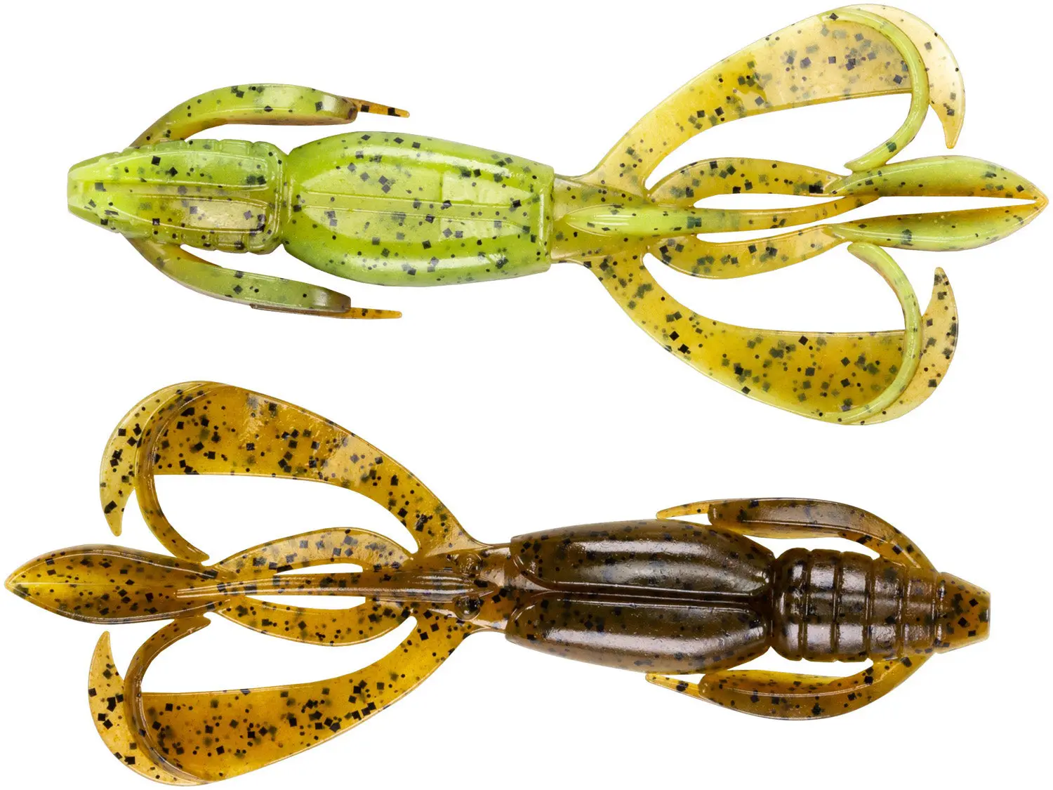 Keitech Crazy Flapper Simulation Fishing Lure, 2.8 in Soft Plastic Creature Bait, 8-Pack Fishing Tackle, Lifelike Crayfish Lures