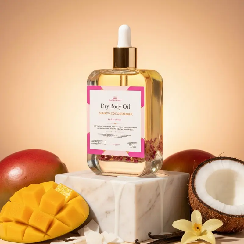 Mango Coconut Milk Scented Dry Body Oil - Moisturizing Formula for Skin without Grease