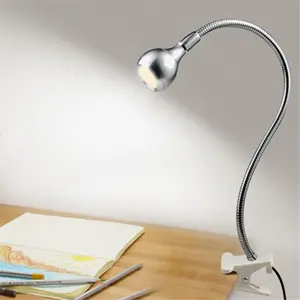 Led Clip on Light,Eye Caring Bed Reading Light,Reading Light with Gooseneck,360° Flexible Book Clamp Light,Night Light Clip on for Desk, Bed Headboard and Computers-Silver#2