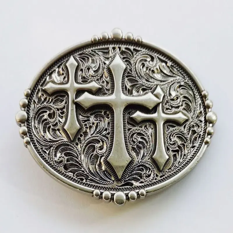 Western Belt Buckle, Vintage Engraved Celtic Cross Zinc Alloy Buckle for Men, Women, Teenagers - Unisex Western Fit for Adventure & Camping, Western Buckle, Costume Parties