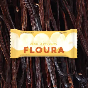 Floura Vanilla Rooibos Fiber Bar 12-Pack - 15g Fiber, Fruit-Forward, Gluten-Free, Snack for Wellness On-The-Go