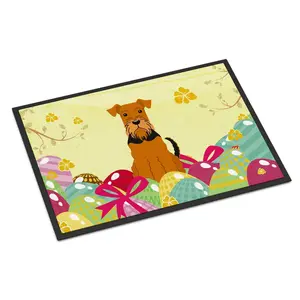 Easter Eggs Airedale Indoor or Outdoor Mat 18x27 BB6041MAT