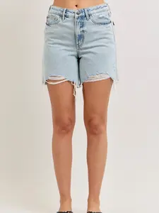 Judy Blue High-Waisted Rigid Magic Dad Short Wwith Cell Phone Back Pockets