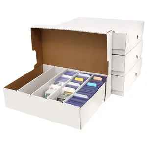 Trading Card Storage Box 3900-8000 Count Collector Cards Box White Sports Card Storage Boxes Card Sorting Tray Cases Cards Collection Trading Cards Box for Soccer Basketball Cards