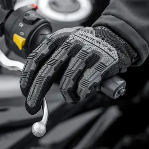 ROCKBROS Mountain Bike Gloves Dirt Bike Gloves Motorcycle Cycling Gloves with 6MM Gel Pad Touch Screen Knuckle Protection Gloves for BMX MX ATV MTB Racing Black