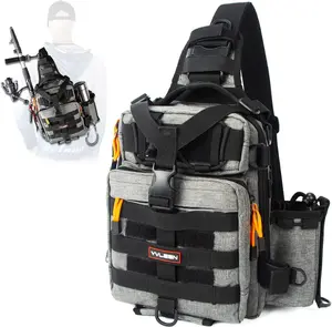 Fishing Tackle Backpack Storage Bag, Water-Resistant Fishing Backpack with Rod Holder, Gift for Men