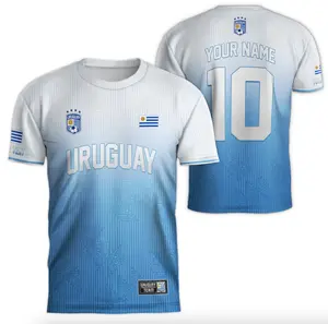 2025 Personalized Uruguay Soccer Jersey Custom Name 3D All Over Print T-Shirt Retro Soccer Jersey For Men Customized Uruguay Soccer Players Jersey