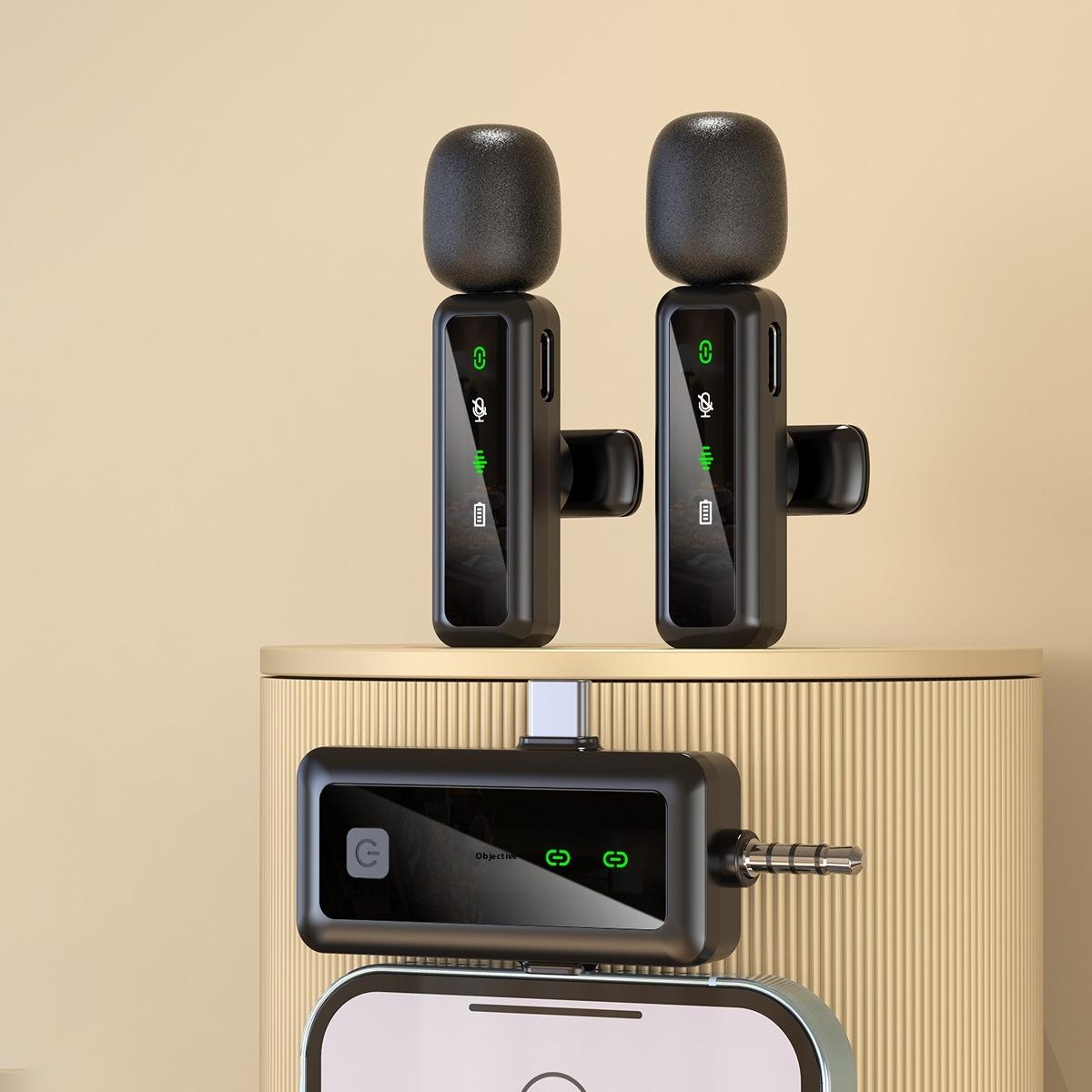 3-in-1 Dual Wireless Mini Microphone Lavalier Mic for Outdoor Video Recording and Live Streaming, Omnidirectional Noise Reduction Clip-on Mic for iPhone, Android, and Camera Devices 3-in-1 Dual Wireless Mini Microphone Lavalier Mic for Outdoor Video Recording and Live Streaming, Omnidirectional Noise Reduction Clip-on Mic for iPhone, Android, and Camera Devices