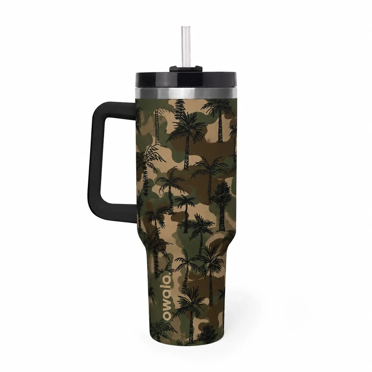 Owala Palm Tropical Camo 40oz FreeSip Sway Tumbler – Limited Edition Insulated Stainless Steel Water Bottle with Straw