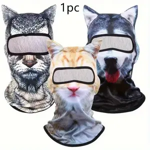 3D Cat Ski Balaclava Sheisty Face Mask with Ears, Perfect for Music Festivals & Raves, Ideal for Halloween Parties & Outdoor Adventures