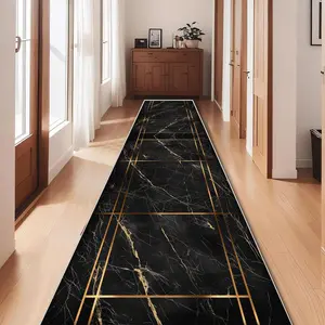 Marble Pattern Kitchen Runner Rug, 1 Count Non-slip Soft Floor Mat, Decorative Carpet for Home Living Room Bedroom Kitchen, Geometric Pattern Rug