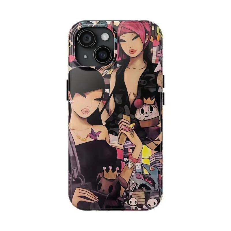 T0kid0ki Y2K Cartoon Girl Phone Case Brown Skin Tokidoki Girl Phone Case Compatible for iPhone 17Promax 16 15 14 13 12 11 and for Samsung S21-S25 Perfect Gift For Women Man