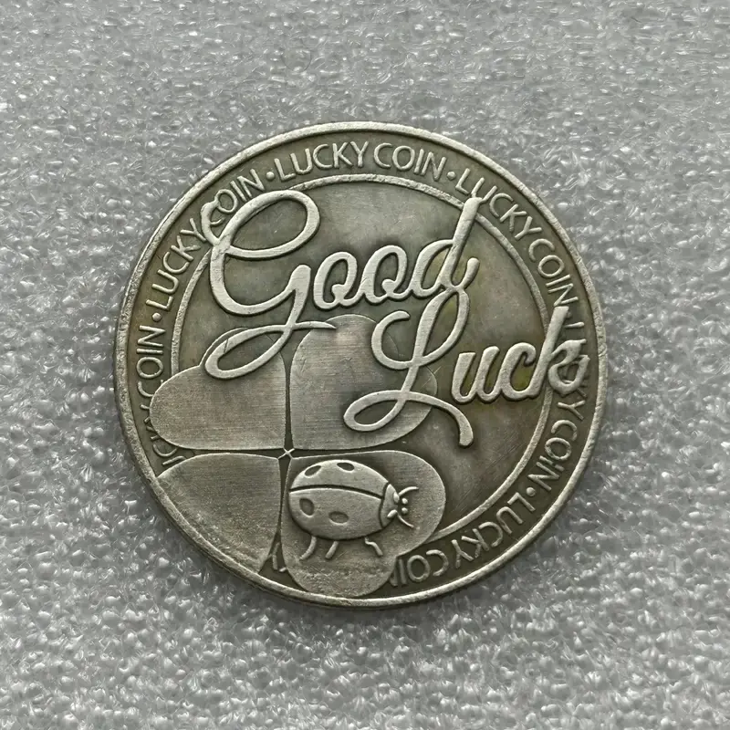 Four-Leaf Clover Lucky Coin Replica, Collectible Souvenir Gift, Own All Happiness Plated Commemorative Coin, Perfect Keepsake
