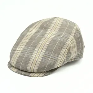 Trieste Plaid Linen Driver Cap