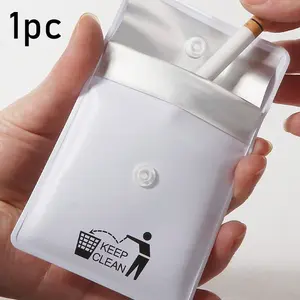 Portable Fireproof Leak-Proof Ash Bag, Reusable Pocket Travel Cigarette Holder, Eco-Friendly PVC Mini Ashtray with Storage Pouch