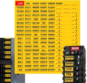 Premium Durable Circuit Breaker Labels, Electrial Panel Labels,129 Waterproof Fuse Box Stickers, Easy to Read and Install (Yellow, 1)