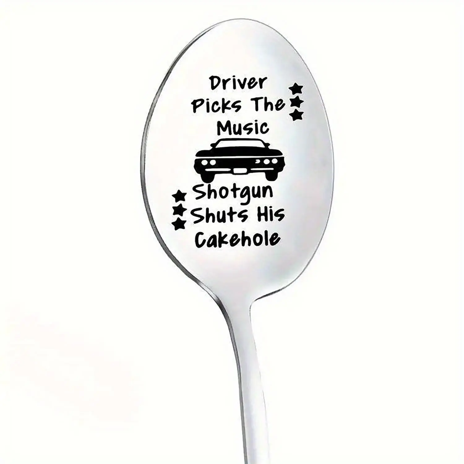 Stainless Steel Spoon, Sleek Scoop, Creative Letter Pattern Coffee Spoon, Ice Cream Spoon, Tea Spoon, Dessert Spoon, Gift for Friend, Party Supplies