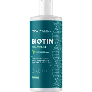 Maple Holistics Biotin Shampoo with Peppermint Scent  Gentle Haircare Nourishing Blend biotin shampoo Conditioner Oil Argan Jojoba Cleanser