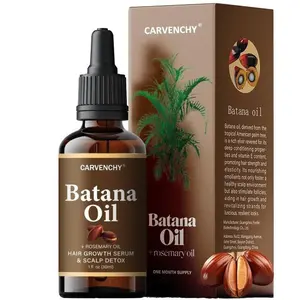 Batana Oil for Strong & Healthy Hair, Makes Hair Longer Fuller Thicker, Organic Batana Oil with Rosemary, Vitamin E Nourishes Scalp, Hair Growth Oil